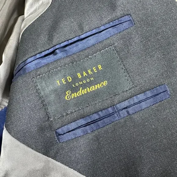 Ted Baker NWOT Endurance Jarrow CT Gray Men's 42L Blazer 100% Wool 2 Button